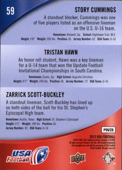 2013 Upper Deck USA Football #59 Story Cummings / Tristan Hawn / Zarrick Scott-Buckley Back
