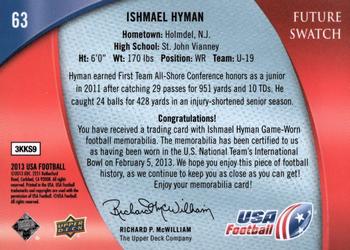 2013 Upper Deck USA Football #63 Ishmael Hyman Back