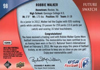 2013 Upper Deck USA Football #98 Robbie Walker Back