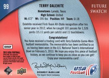 2013 Upper Deck USA Football #99 Terry Dalehite Back