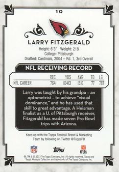 2013 Topps Museum Collection #10 Larry Fitzgerald Back