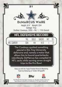 2013 Topps Museum Collection #21 DeMarcus Ware Back