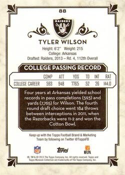 2013 Topps Museum Collection #88 Tyler Wilson Back