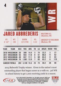 2014 SAGE HIT #4 Jared Abbrederis Back