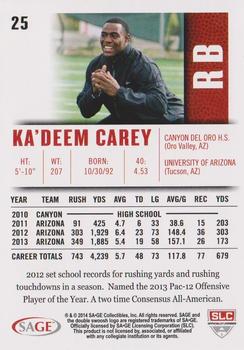 2014 SAGE HIT #25 Ka'Deem Carey Back