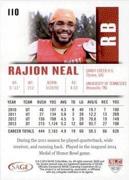 2014 SAGE HIT #110 Rajion Neal Back