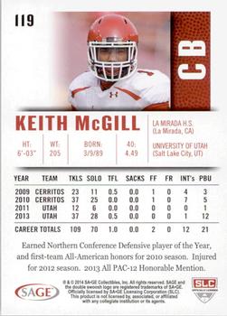 2014 SAGE HIT #119 Keith McGill Back