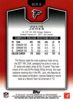 2011 Topps Chrome - Bowman Chrome Rookies #BCR-9 Julio Jones Back