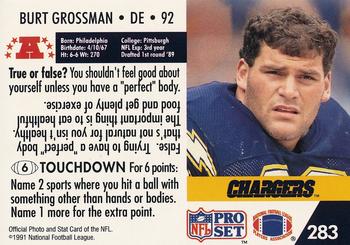1991 Pro Set FACT Mobil #283 Burt Grossman Back