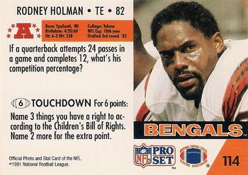 1991 Pro Set FACT Mobil #114 Rodney Holman Back