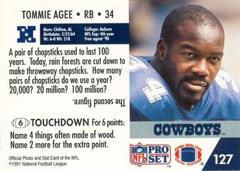 1991 Pro Set FACT Mobil #127 Tommie Agee Back