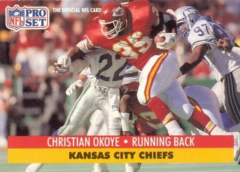 1991 Pro Set FACT Mobil #185 Christian Okoye Front