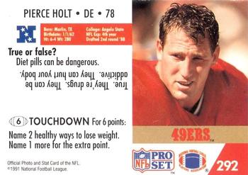 1991 Pro Set FACT Mobil #292 Pierce Holt Back