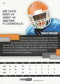2014 Press Pass #42 Marcus Roberson Back