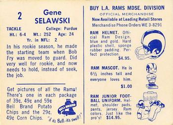 1960 Bell Brand Los Angeles Rams #2 Gene Selawski Back