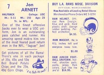 1960 Bell Brand Los Angeles Rams #7 Jon Arnett Back