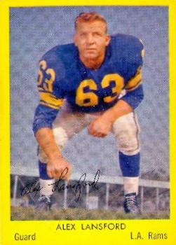 1960 Bell Brand Los Angeles Rams #8 Buck Lansford Front