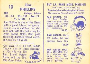 1960 Bell Brand Los Angeles Rams #13 Jim Phillips Back