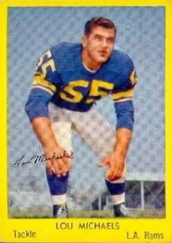 1960 Bell Brand Los Angeles Rams #18 Lou Michaels Front