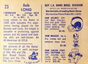 1960 Bell Brand Los Angeles Rams #23 Bob Long Back