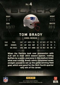 2013 Panini Black - Platinum #4 Tom Brady Back