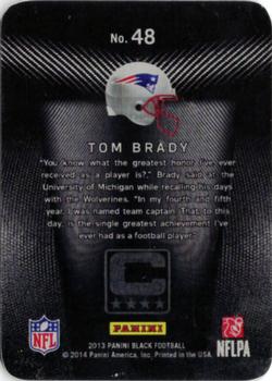 2013 Panini Black - Metal Captains #48 Tom Brady Back
