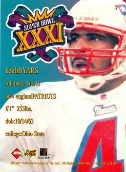 1997 Collector's Edge Masters - Patriots Super Bowl XXXI #7 Keith Byars Back