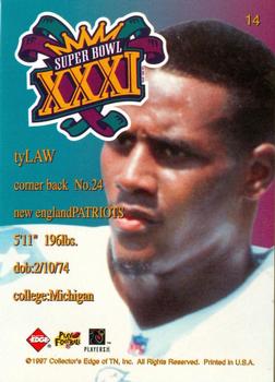 1997 Collector's Edge Masters - Patriots Super Bowl XXXI #14 Ty Law Back