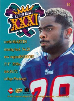 1997 Collector's Edge Masters - Patriots Super Bowl XXXI #15 Curtis Martin Back