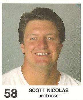 1985 Coke/Mr. Hero Cleveland Browns #NNO Scott Nicolas Front