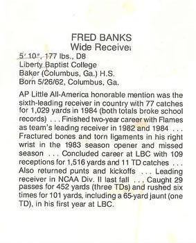 1985 Coke/Mr. Hero Cleveland Browns #NNO Fred Banks Back
