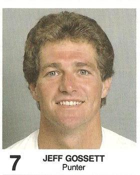 1985 Coke/Mr. Hero Cleveland Browns #NNO Jeff Gossett Front