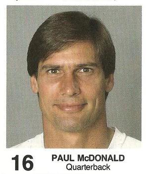1985 Coke/Mr. Hero Cleveland Browns #NNO Paul McDonald Front