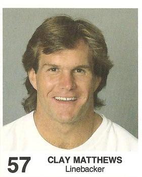 1985 Coke/Mr. Hero Cleveland Browns #NNO Clay Matthews Front