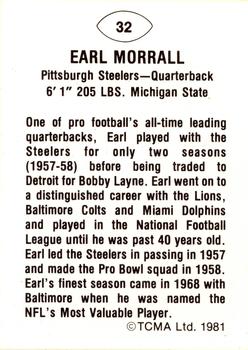 1981 TCMA Greats #32 Earl Morrall Back