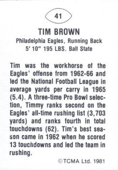 1981 TCMA Greats #41 Timmy Brown Back