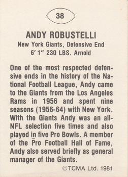 1981 TCMA Greats #38 Andy Robustelli Back
