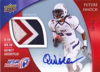 2013 Upper Deck USA Football - Autographs #64 Quincy Adeboyejo Front