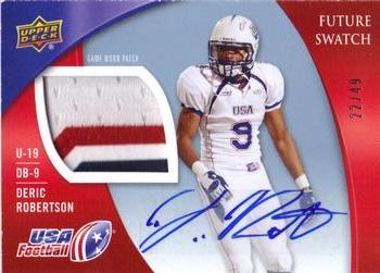 2013 Upper Deck USA Football - Autographs #75 Deric Robertson Front
