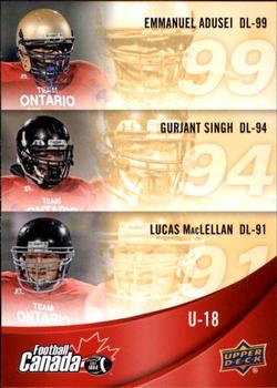 2013 Upper Deck USA Football - Team Canada #C-17 Gurjant Singh / Emmanuel Adusei / Lucas MacLellan Front