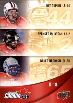 2013 Upper Deck USA Football - Team Canada #C-21 Ray Duplin / Spencer McIntosh / Bauer Negrych Front