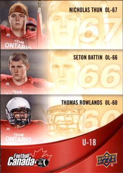 2013 Upper Deck USA Football - Team Canada #C-23 Seton Battin / Nicholas Thun / Thomas Rowlands Front