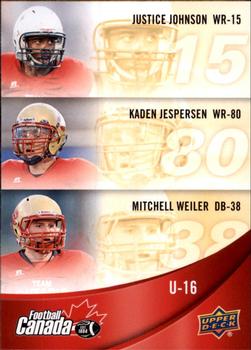 2013 Upper Deck USA Football - Team Canada #C-27 Justice Johnson / Kaden Jespersen / Mitchell Weiler Front