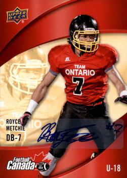 2013 Upper Deck USA Football - Team Canada Autographs #C-13 Royce Metchie Front