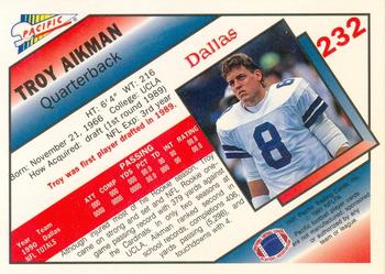 1991 Pacific - Prototypes #232 Troy Aikman Back