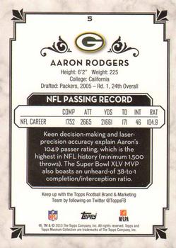 2013 Topps Museum Collection - Copper #5 Aaron Rodgers Back