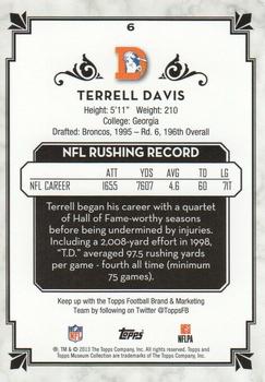 2013 Topps Museum Collection - Copper #6 Terrell Davis Back