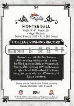 2013 Topps Museum Collection - Copper #24 Montee Ball Back