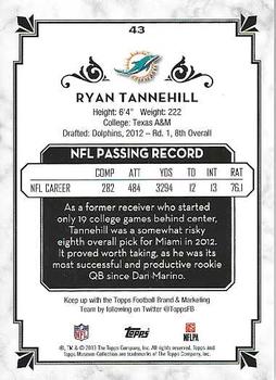 2013 Topps Museum Collection - Copper #43 Ryan Tannehill Back