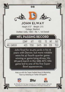 2013 Topps Museum Collection - Copper #98 John Elway Back